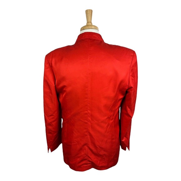 Masatomo Pure Silk Vibrant Red Mens Toggle Blazer Japan Size XL - Picture 2 of 9